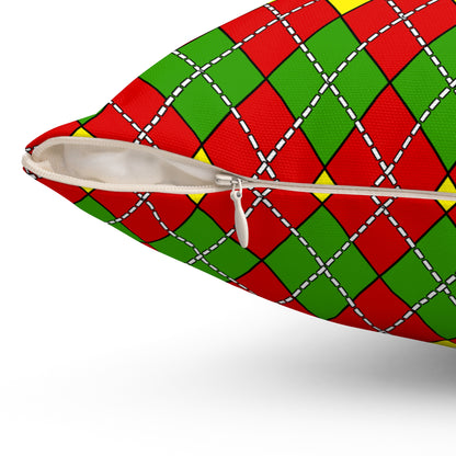 Burkina Faso Retro Argyle Cushion Pillow