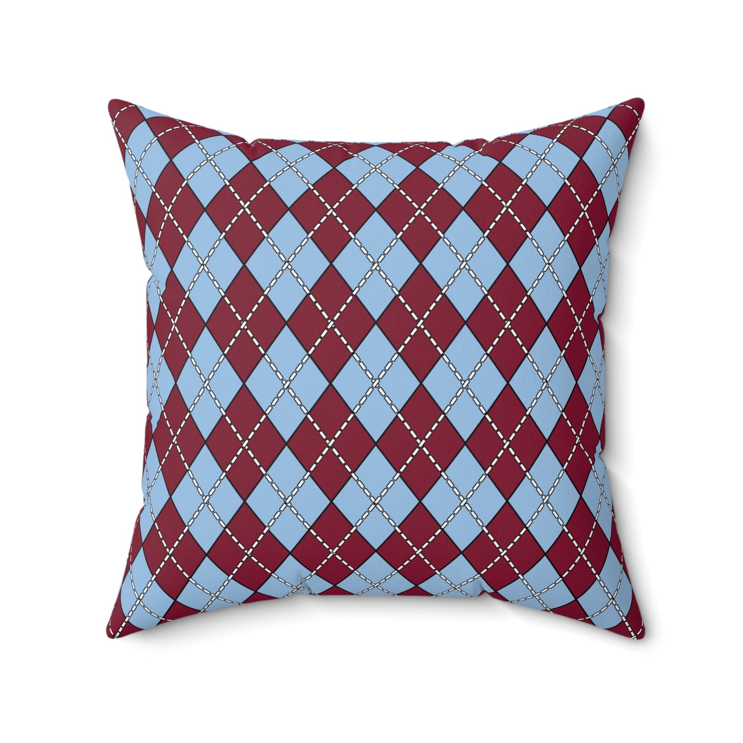 Claret, Blue Retro Argyle Cushion Pillow