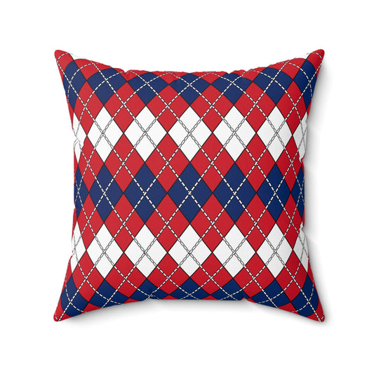 Lao Peoples Democratic Republic Retro Argyle Cushion Pillow