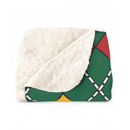Lithuania Retro Argyle Blanket Throw