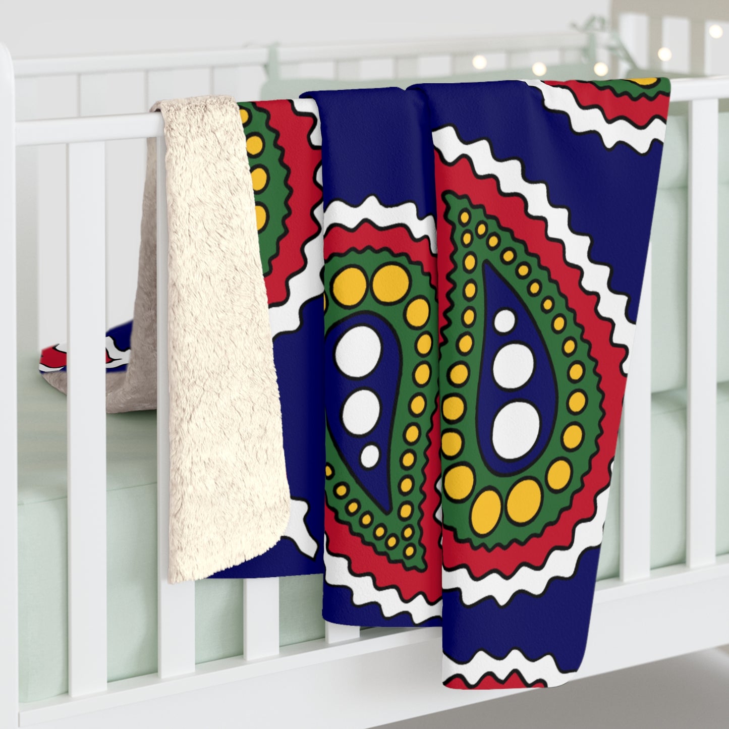 British Virgin Islands Retro Paisley Blanket Throw