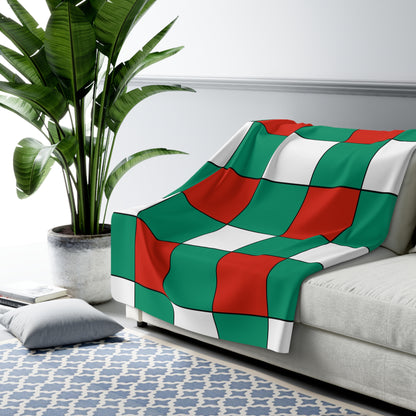 Bulgaria Retro Check Blanket Throw