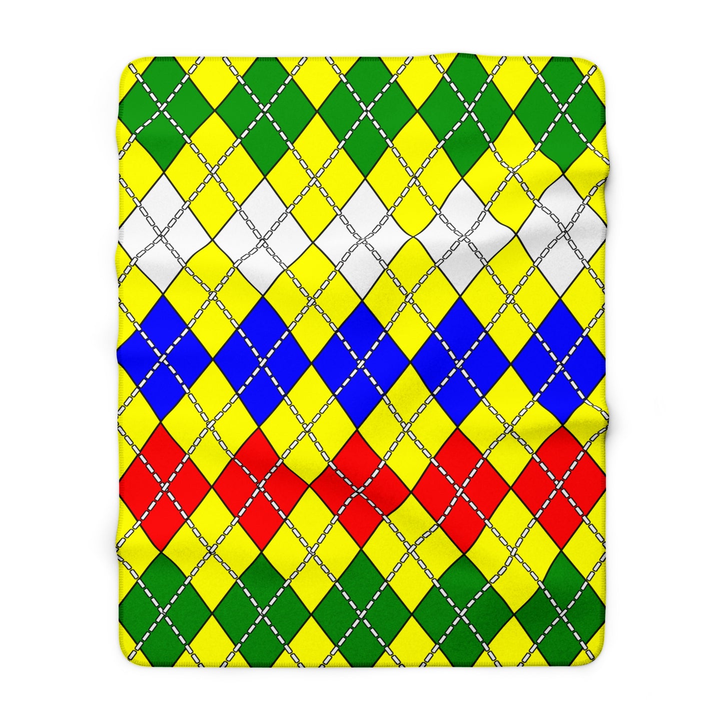 Central African Republic Retro Argyle Blanket Throw