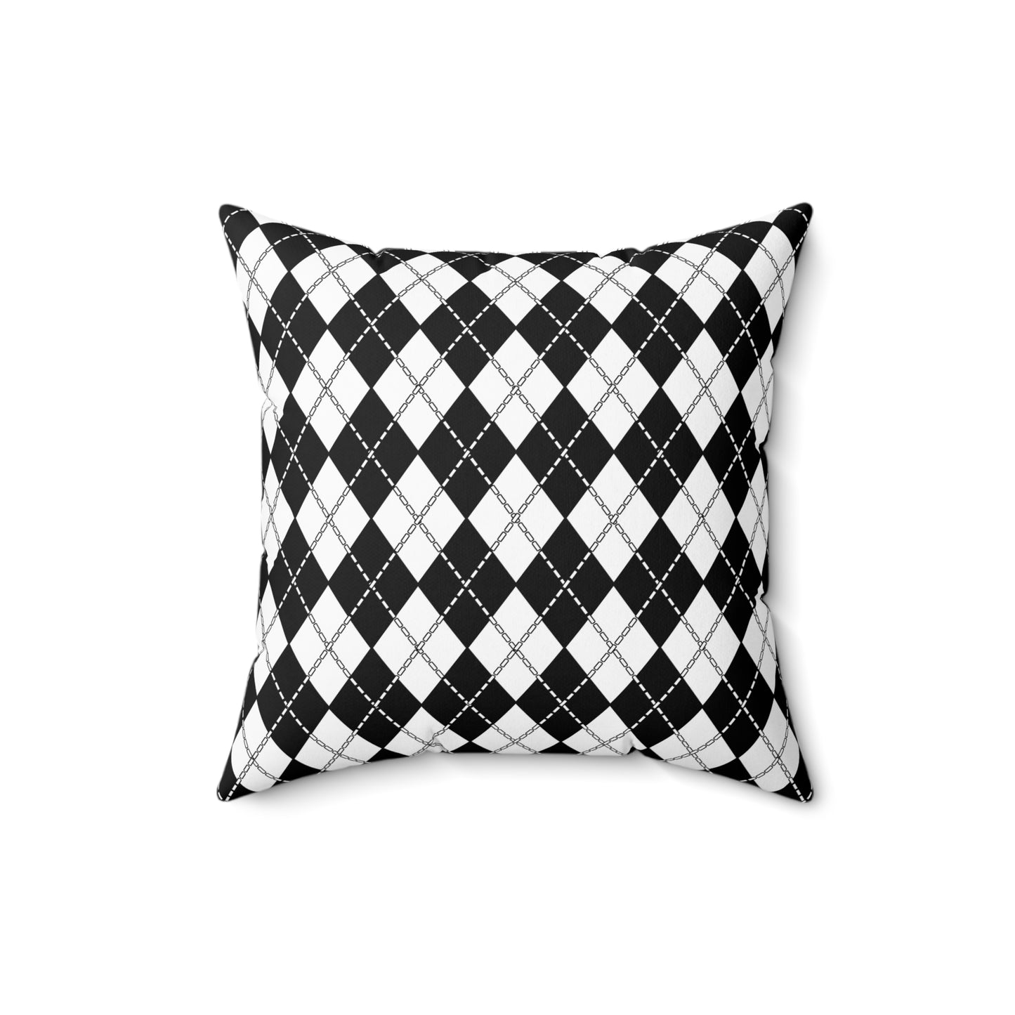 Black, White Retro Argyle Cushion Pillow
