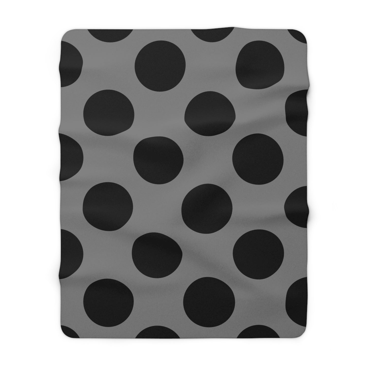 Grey, Black Retro Polka Dots Blanket Throw
