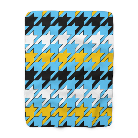 Saint Lucia Retro Houndstooth Blanket Throw