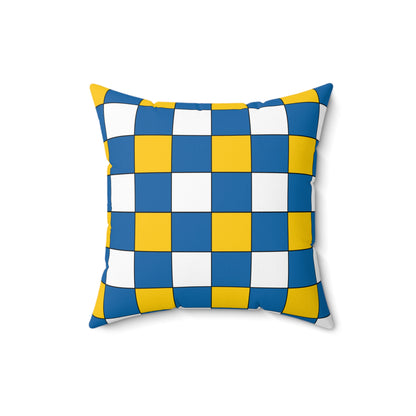 Canary Islands Retro Check Cushion Pillow
