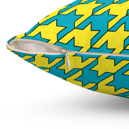 Kazakhstan Retro Houndstooth Cushion Pillow