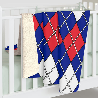 French Southern Territories Retro Argyle Blanket Throw