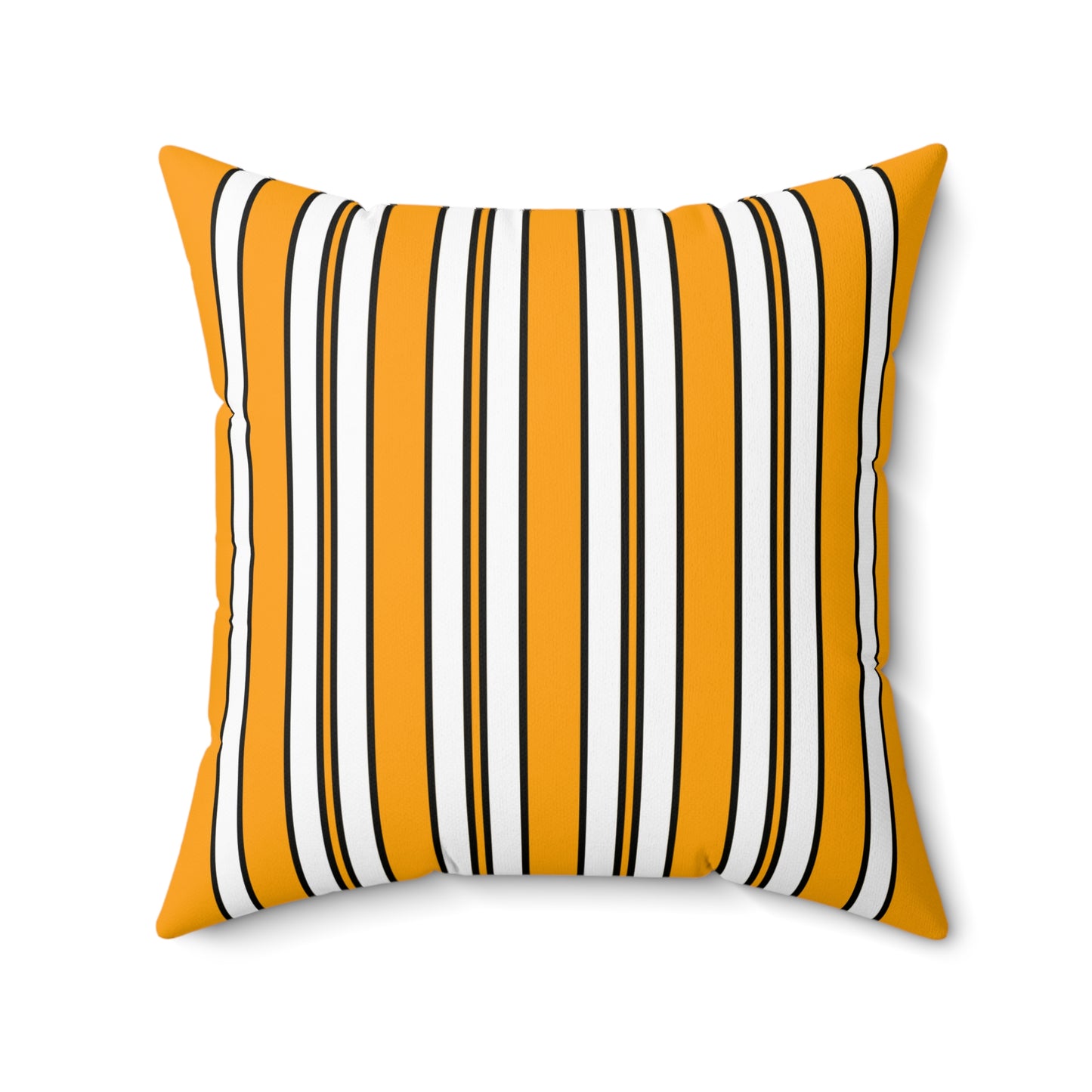 Orange, White Retro Stripes Cushion Pillow