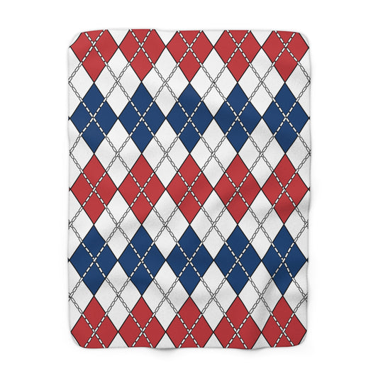 Serbia Retro Argyle Blanket Throw