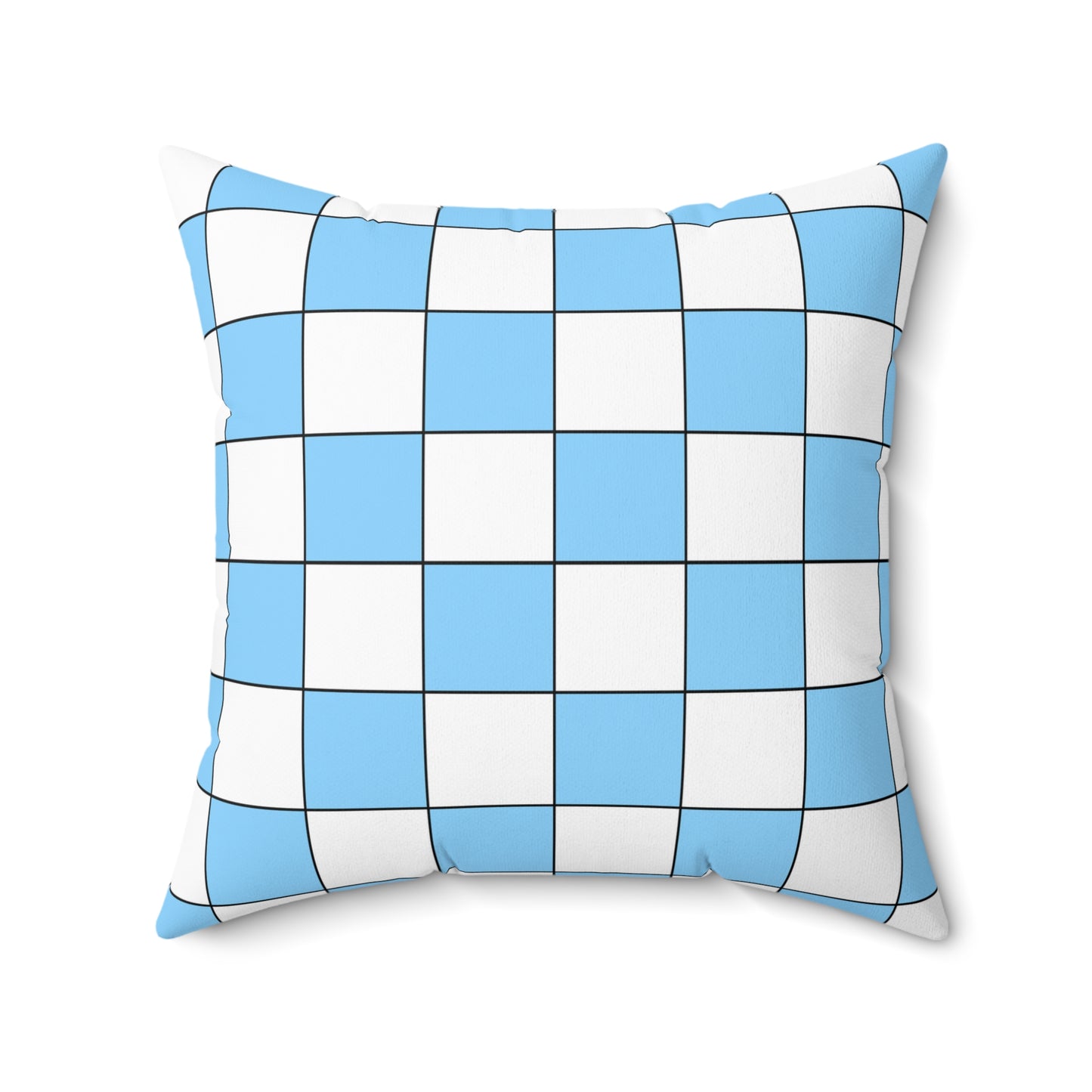 Light Blue, White Retro Check Cushion Pillow