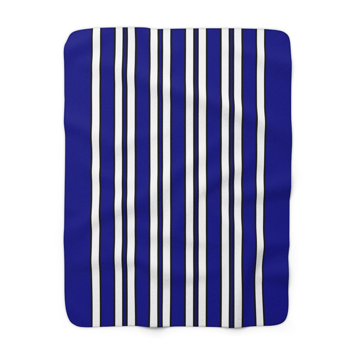 Dark Blue, White Retro Stripes Blanket Throw