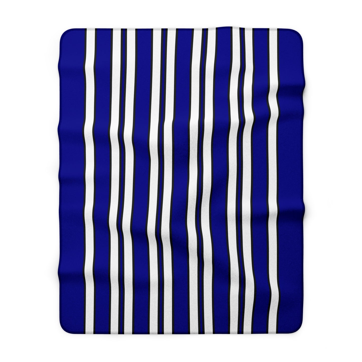 Dark Blue, White Retro Stripes Blanket Throw