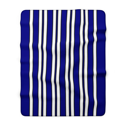 Dark Blue, White Retro Stripes Blanket Throw