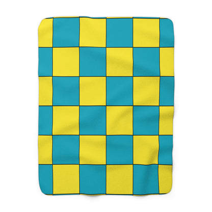 Kazakhstan Retro Check Blanket Throw