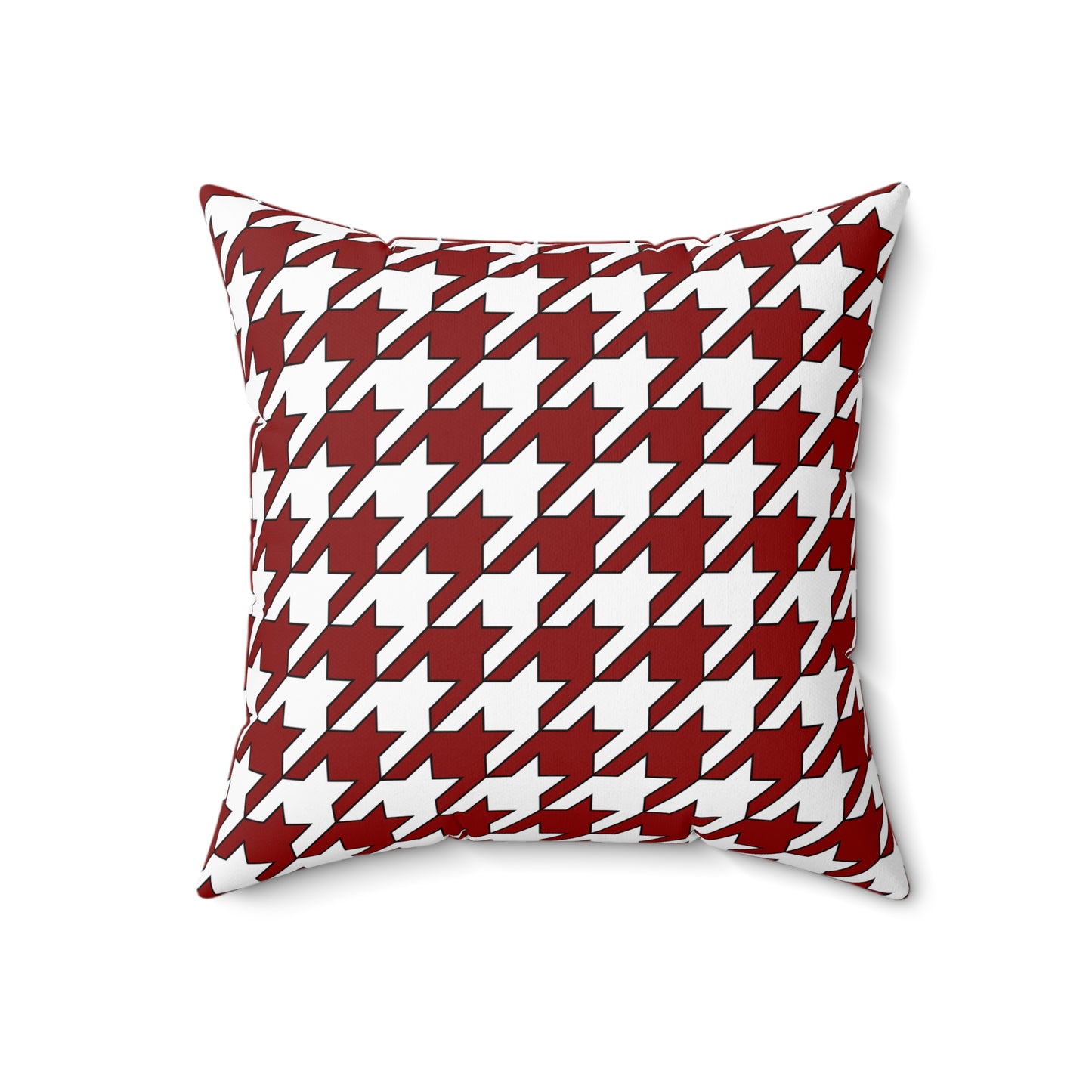 Dark Red, White Retro Houndstooth Cushion Pillow