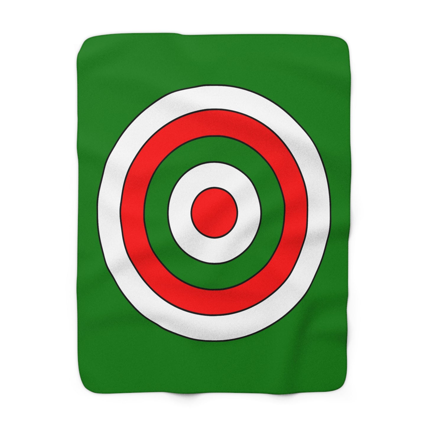 Green, White, Red Retro Target Blanket Throw