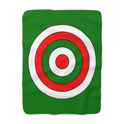 Green, White, Red Retro Target Blanket Throw