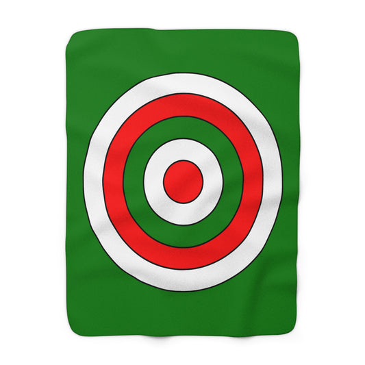 Green, White, Red Retro Target Blanket Throw
