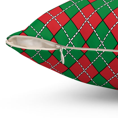 Turkmenistan Retro Argyle Cushion Pillow