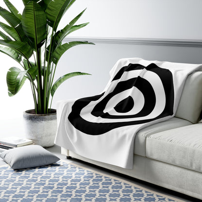 White, Black Retro Target Blanket Throw