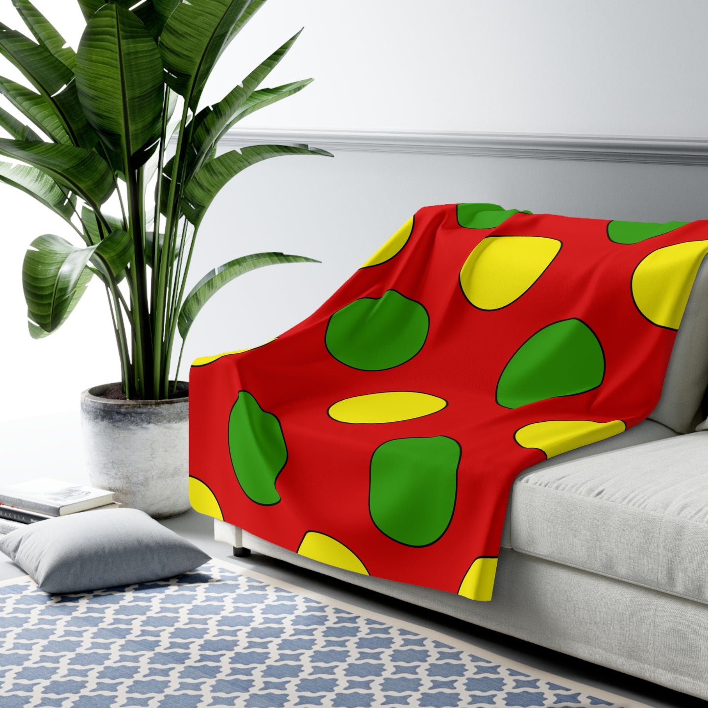 Burkina Faso Retro Polka Dots Blanket Throw