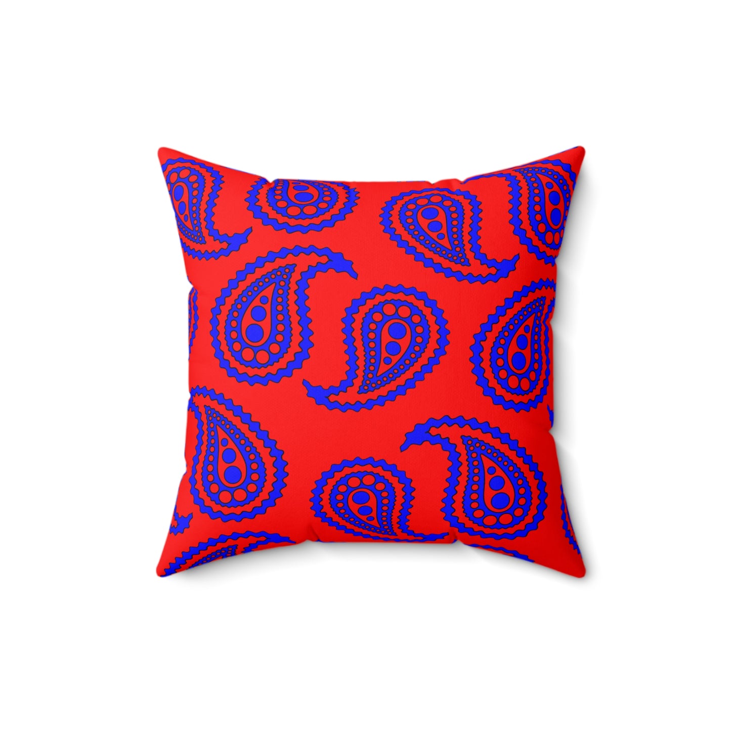 Red, Blue Retro Paisley Cushion Pillow