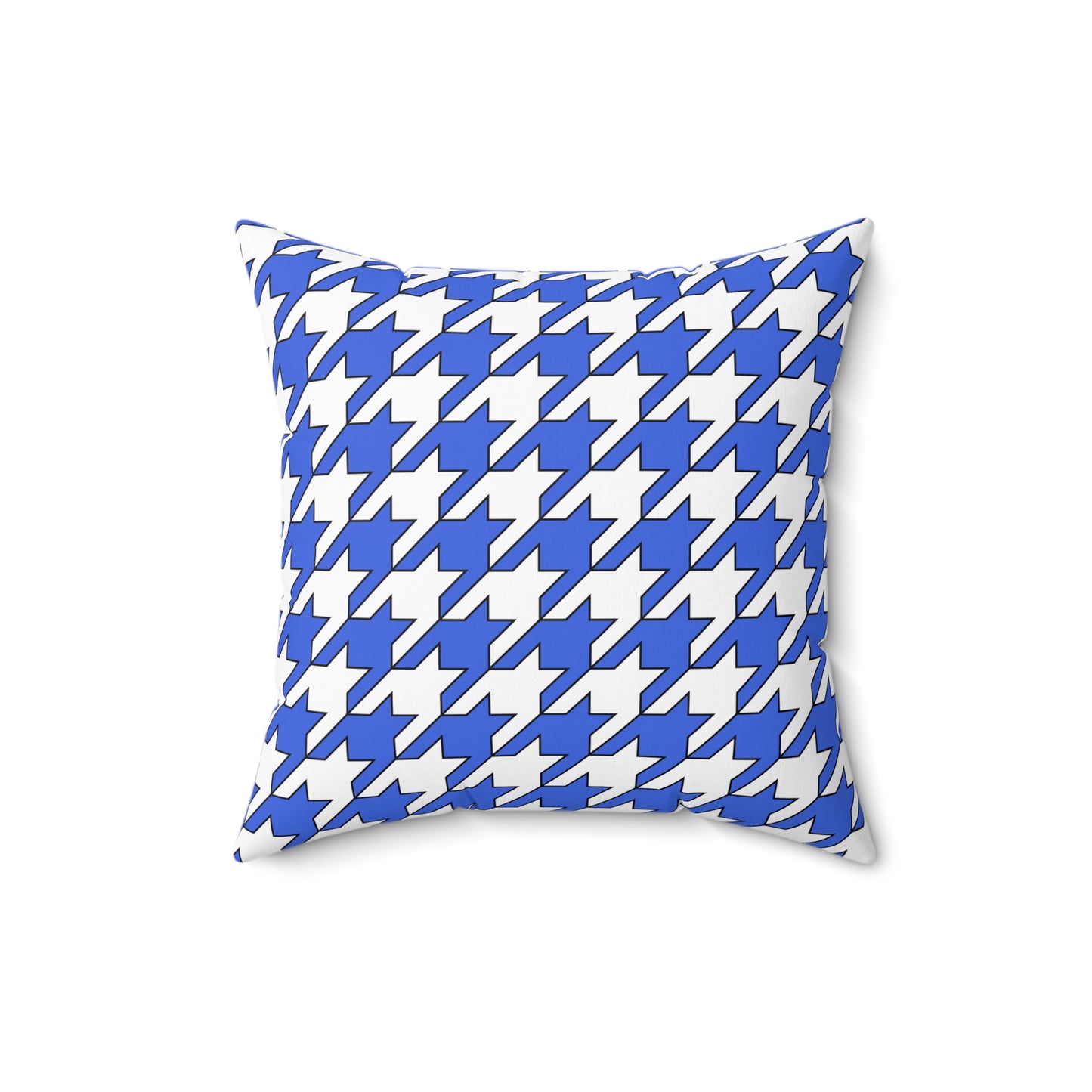 Royal Blue, White Retro Houndstooth Cushion Pillow