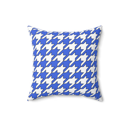 Royal Blue, White Retro Houndstooth Cushion Pillow