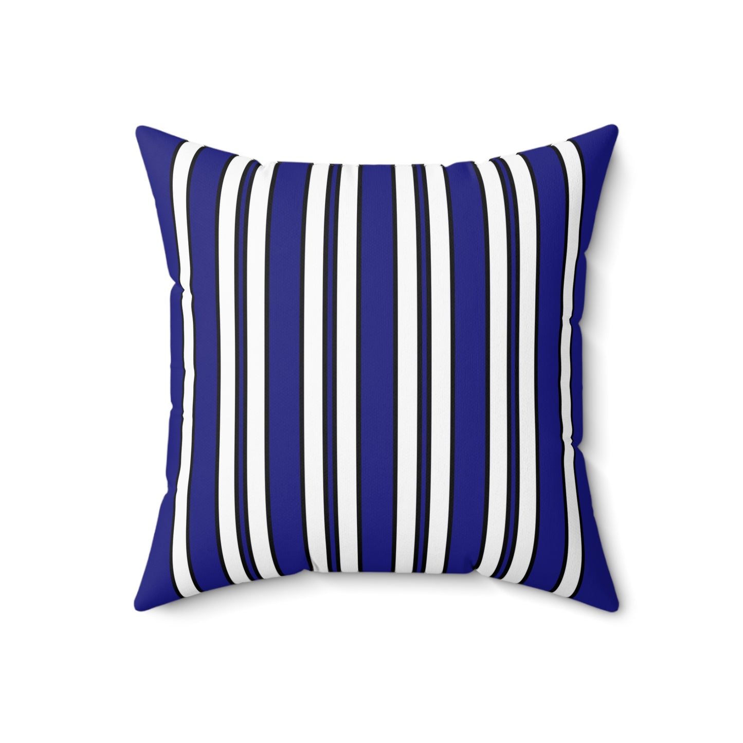 Navy Blue, White Retro Stripes Cushion Pillow