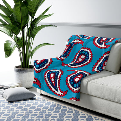 Tuvalu Retro Paisley Blanket Throw