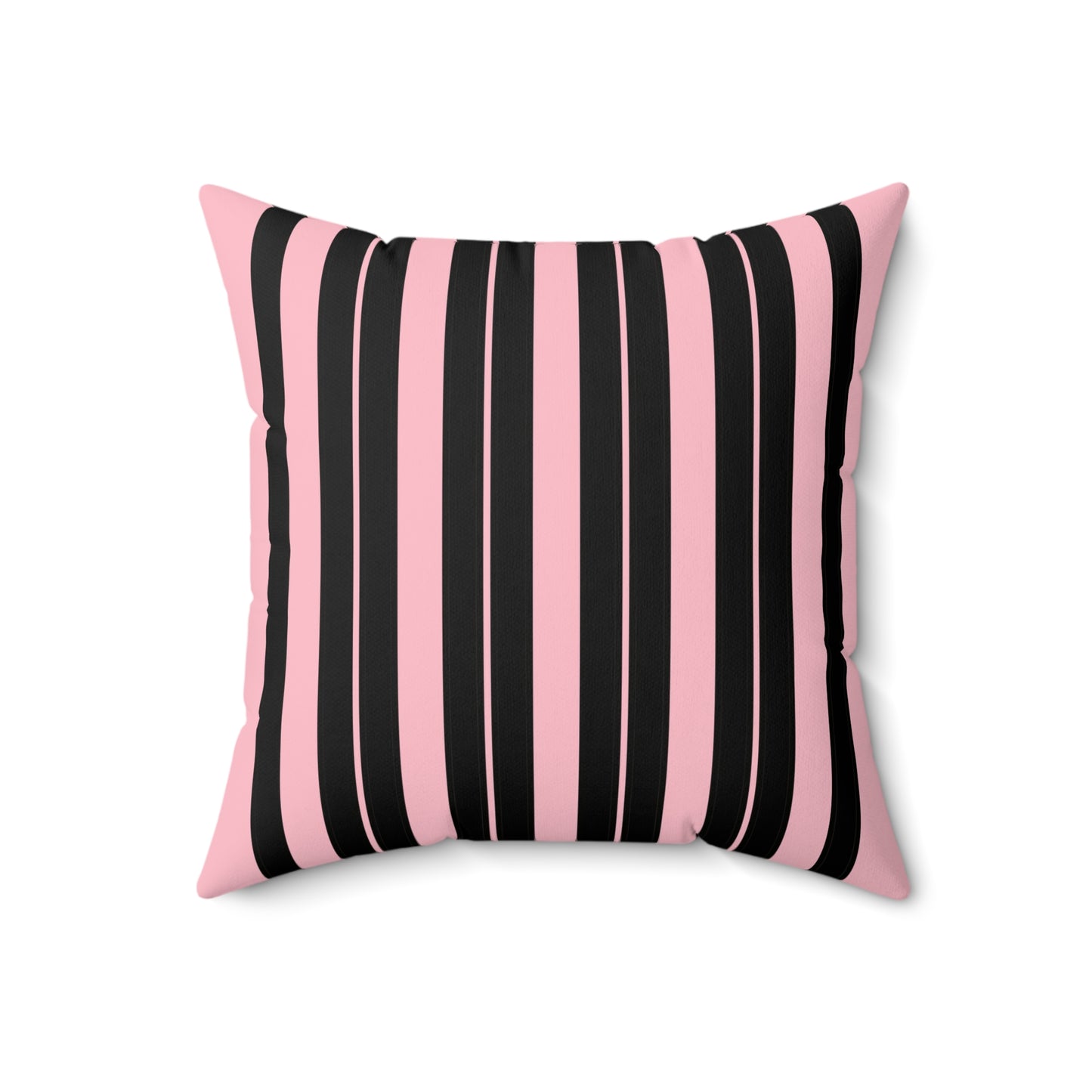 Pink, Black Retro Stripes Cushion Pillow
