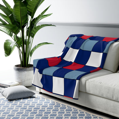 Falkland Islands Retro Check Blanket Throw
