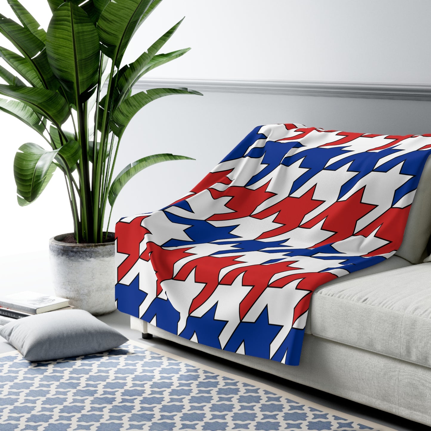 Faroe Islands Retro Houndstooth Blanket Throw