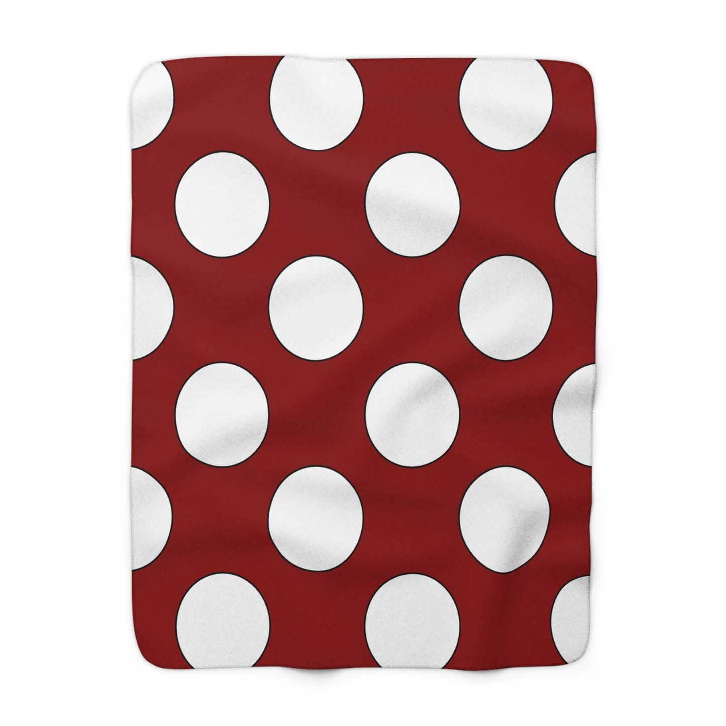 Dark Red, White Retro Polka Dots Blanket Throw