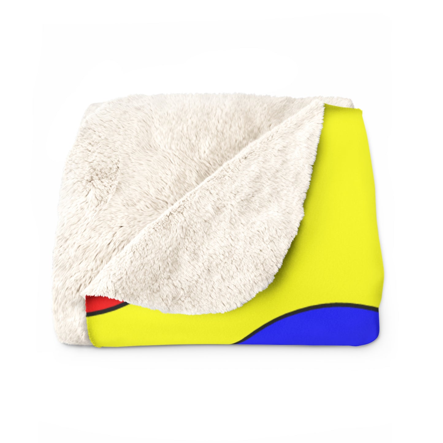 Yellow, Blue, Red Retro Polka Dots Blanket Throw