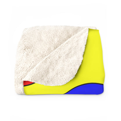 Yellow, Blue, Red Retro Polka Dots Blanket Throw