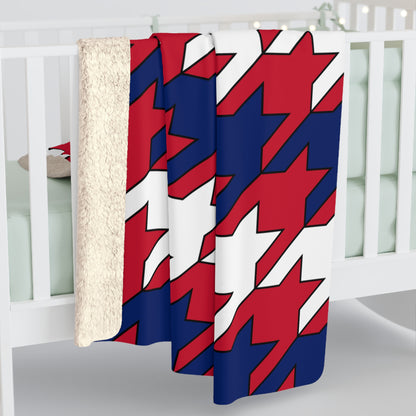 Saint Helena, Ascension And Tristan Da Cunha Retro Houndstooth Blanket Throw