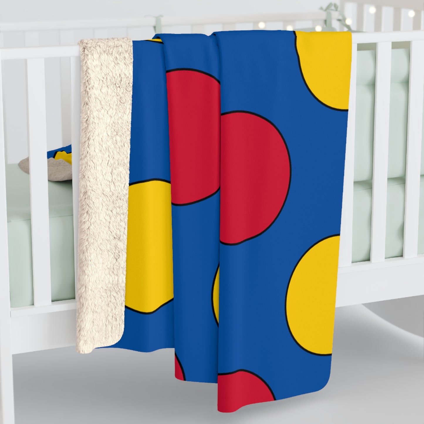 Aland Islands Retro Polka Dots Blanket Throw