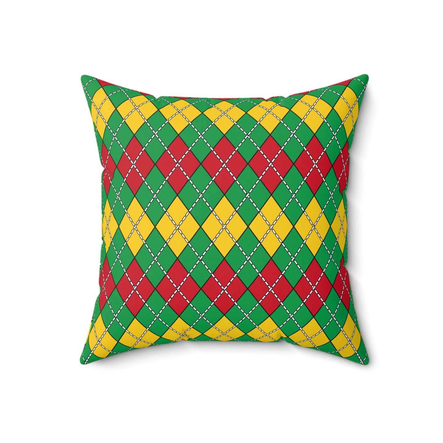 Guinea Bissau Retro Argyle Cushion Pillow