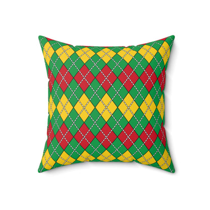 Guinea Bissau Retro Argyle Cushion Pillow
