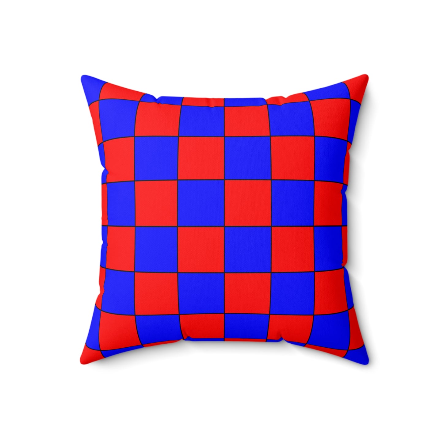 Red, Blue Retro Check Cushion Pillow