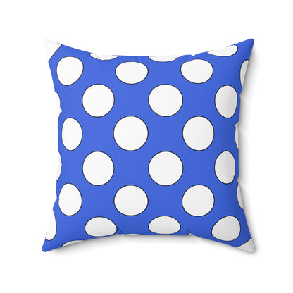 Royal Blue, White Retro Polka Dots Cushion Pillow