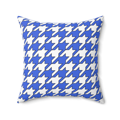 Royal Blue, White Retro Houndstooth Cushion Pillow