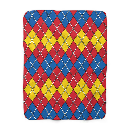 Mongolia Retro Argyle Blanket Throw