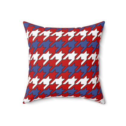 Democratic Peoples Republic Of Korea Retro Houndstooth Cushion Pillow