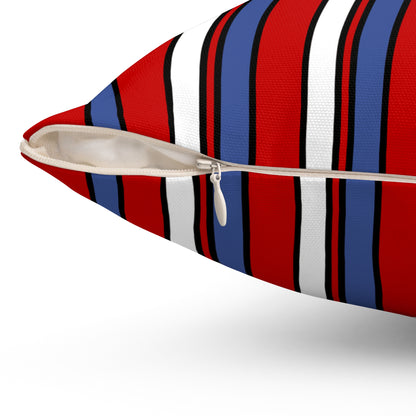 Democratic Peoples Republic Of Korea Retro Stripes Cushion Pillow