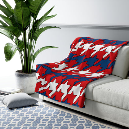 Czechia Retro Houndstooth Blanket Throw