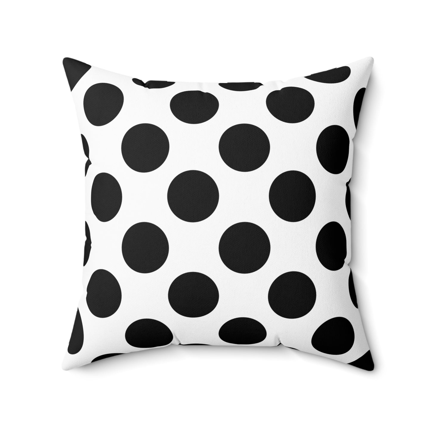 White, Black Retro Polka Dots Cushion Pillow